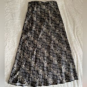Silky Snake Midi Skirt